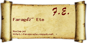 Faragó Ete névjegykártya