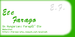 ete farago business card